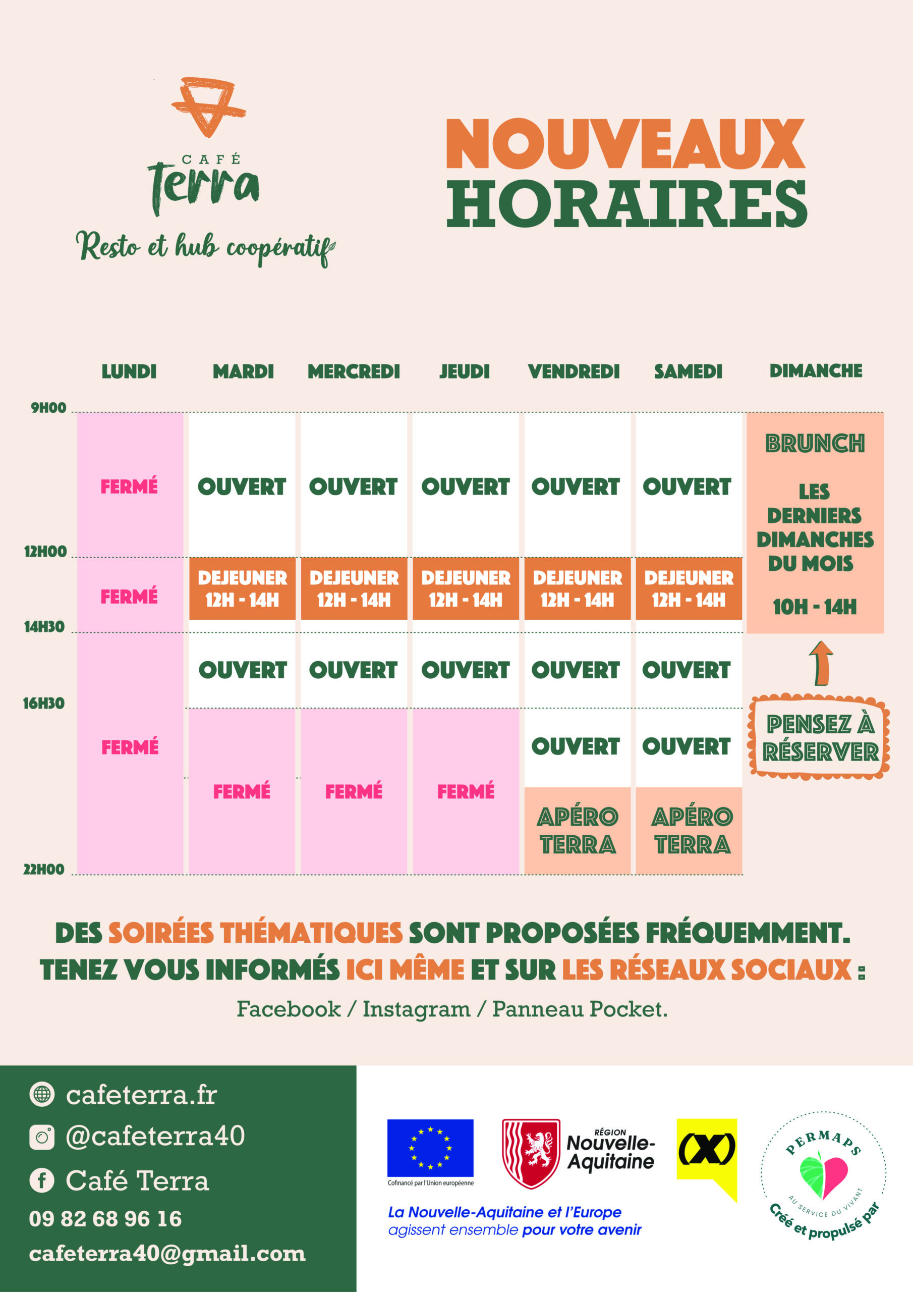 cafe terra Horaires V8
